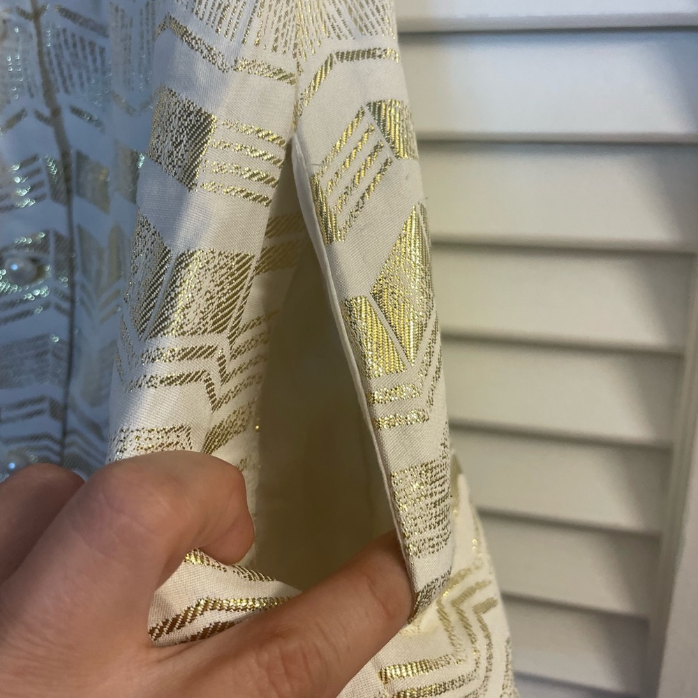 Tahari Baby Gold Metallic Tunic & Legging Set Size 24 Month.Pearl Button Back - Picture 5 of 6